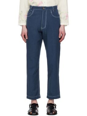 HARAGO 

Off-White Double Stitch Trousers